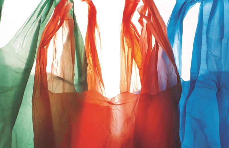 A selection of colourful single use plastic bags