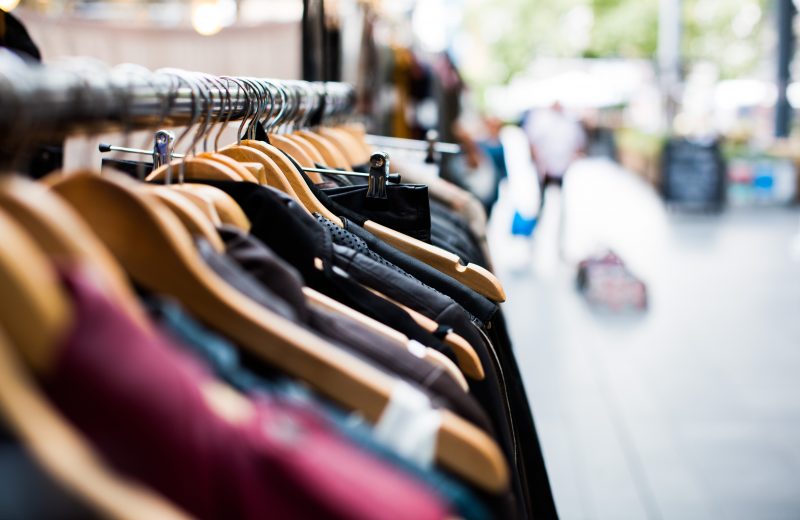 Rack of clothes ready for sales