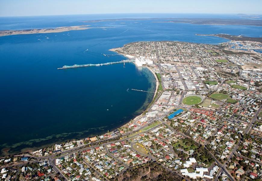 An aerial view of Port Lincoln