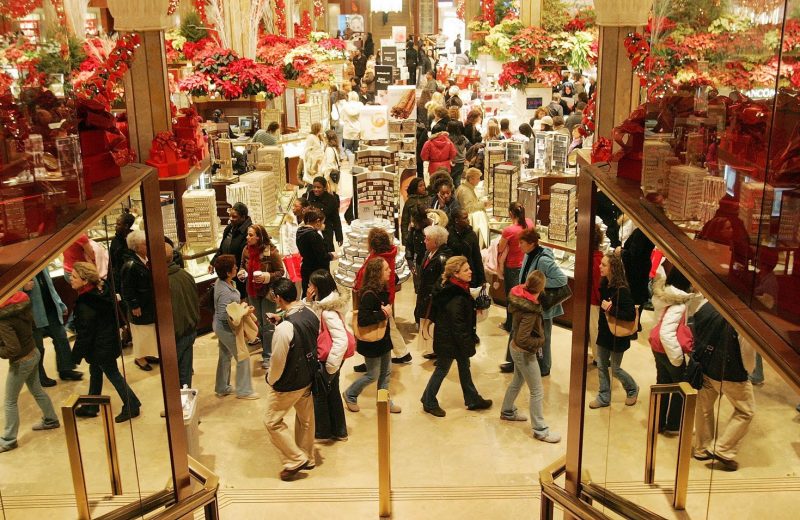 Christmas shoppers going wild at shops and department stores