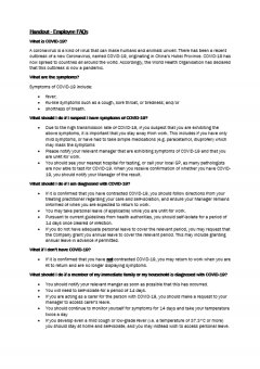 Handout | Employee FAQ's