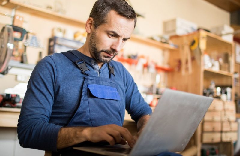 Small Business Owner on Computer