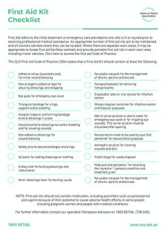 First Aid Checklist