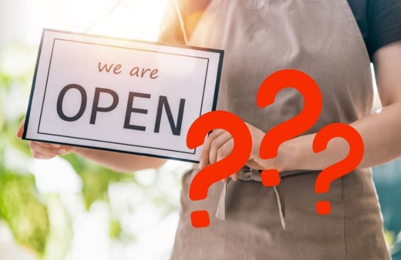 Retail Open Sign With Question Marks