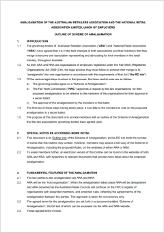 Outline of the Scheme of Amalgamation